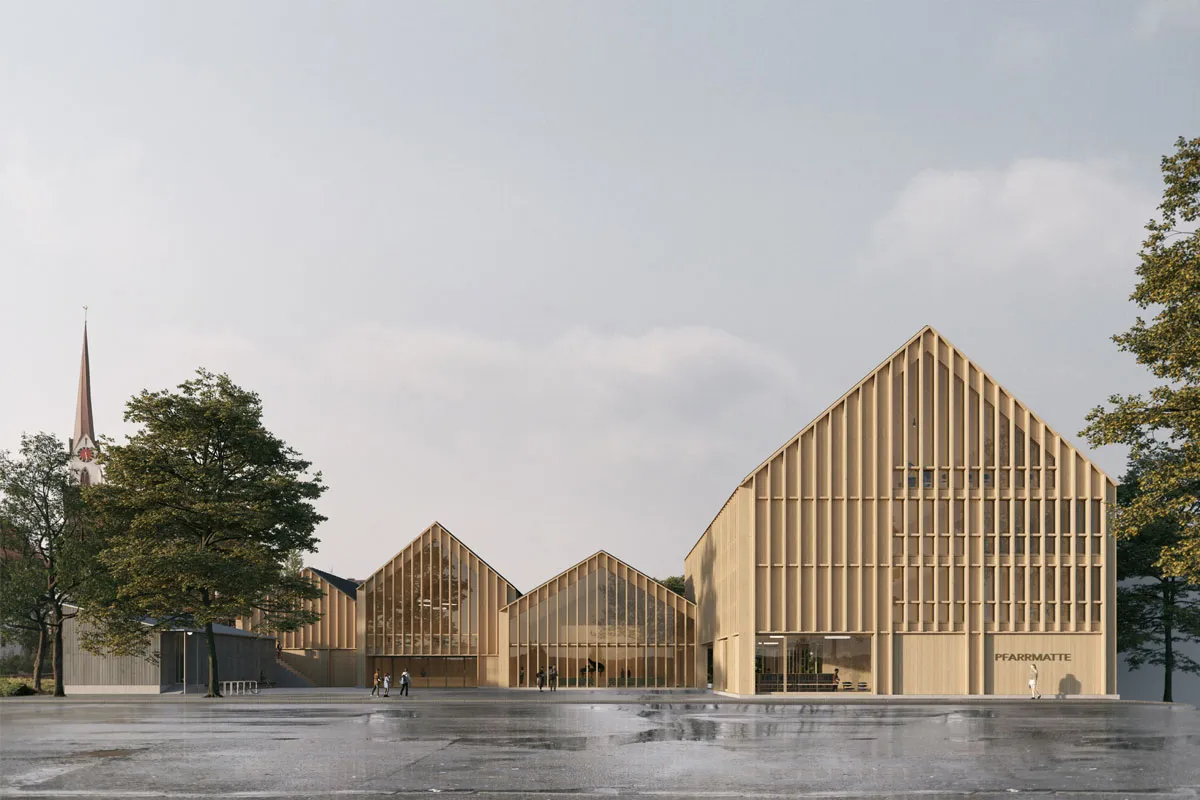 Mehrere Gebäude aus Holz