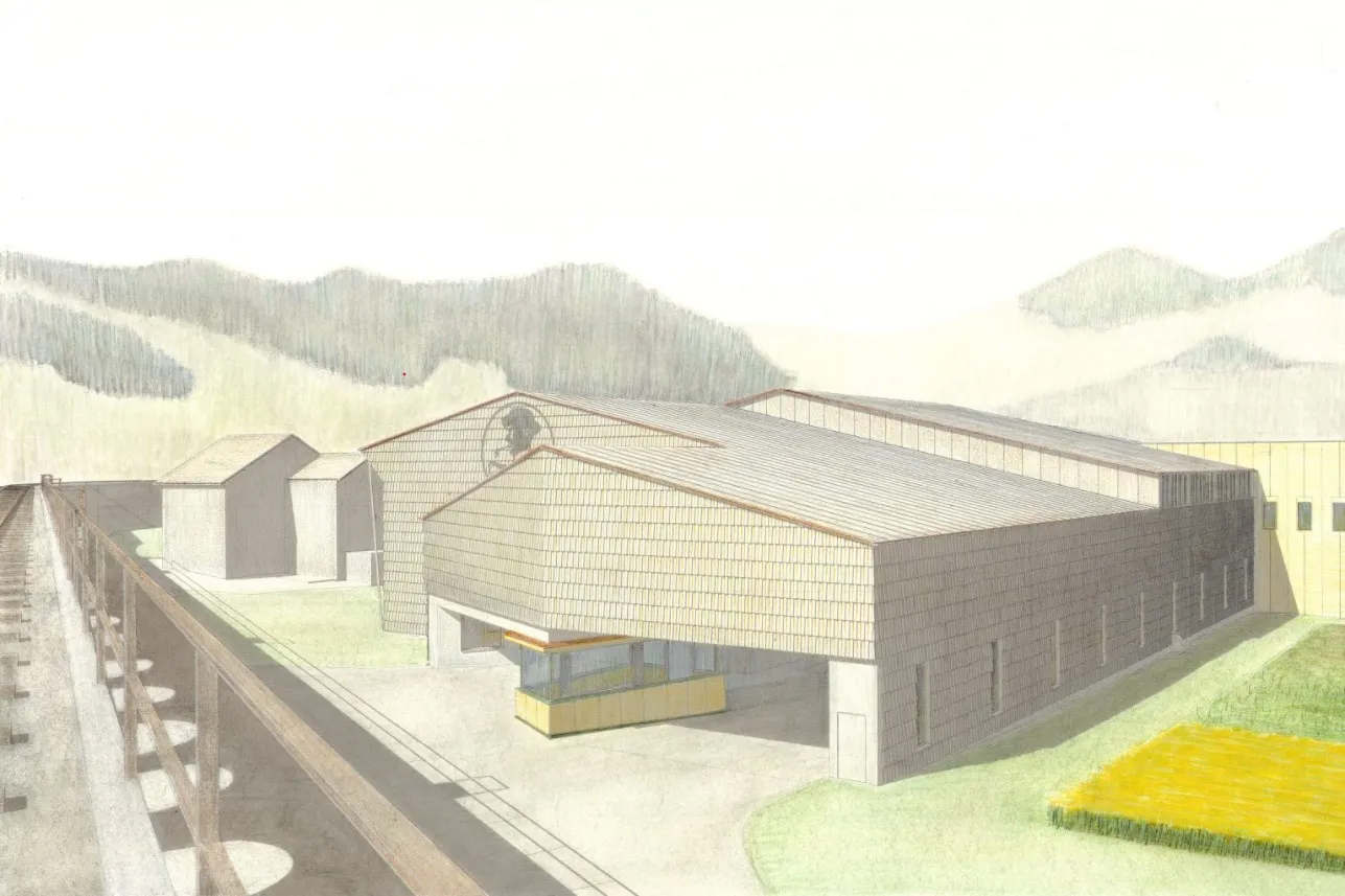 Zeichnung von einem Gebäude 