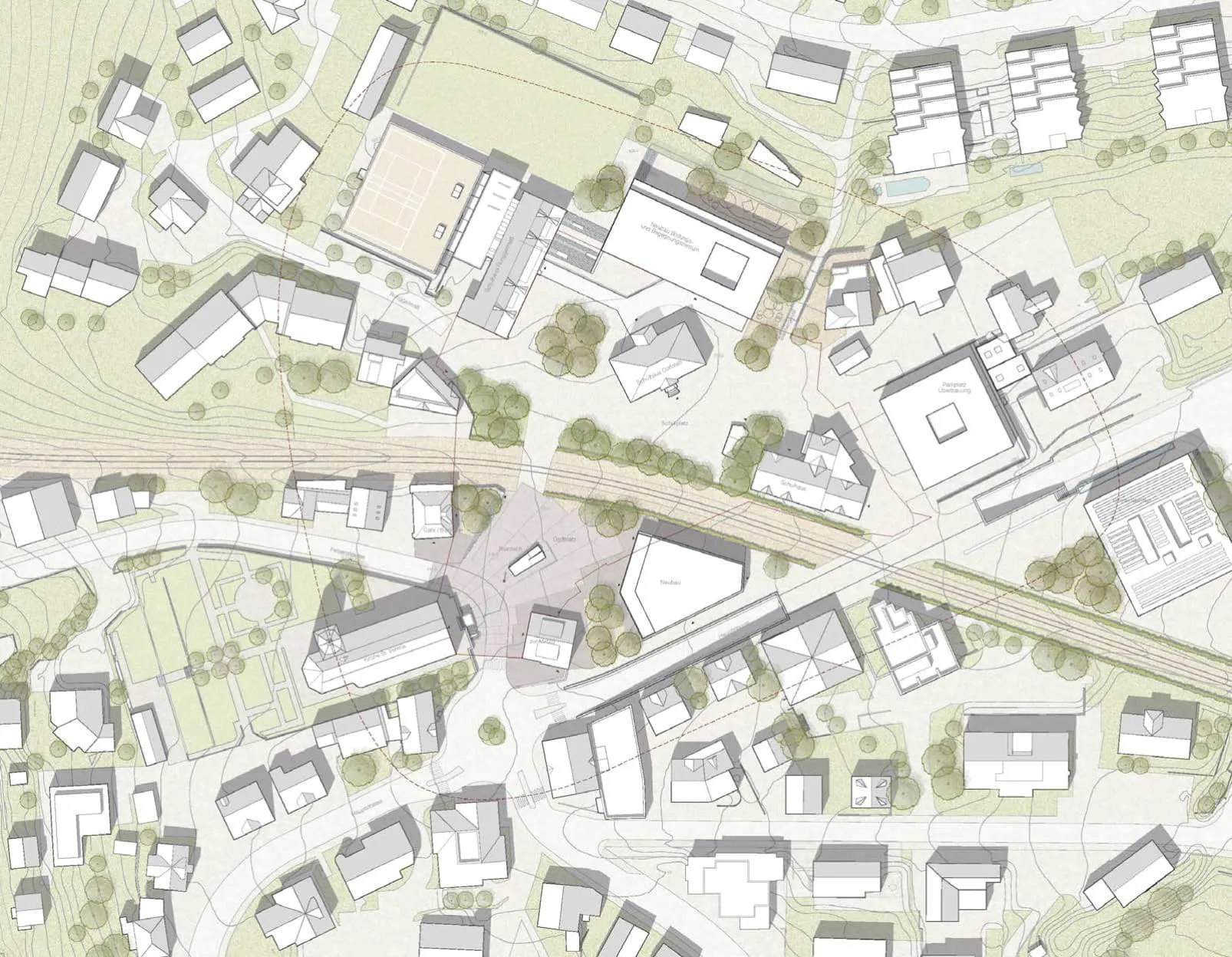 Gestaltung Dorfplatz Wollerau - Situation