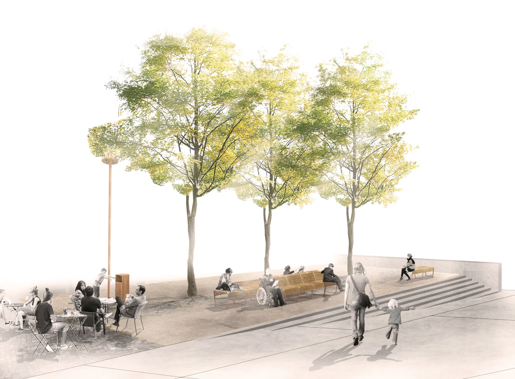 Gestaltung Dorfplatz Wollerau - Visualisierung