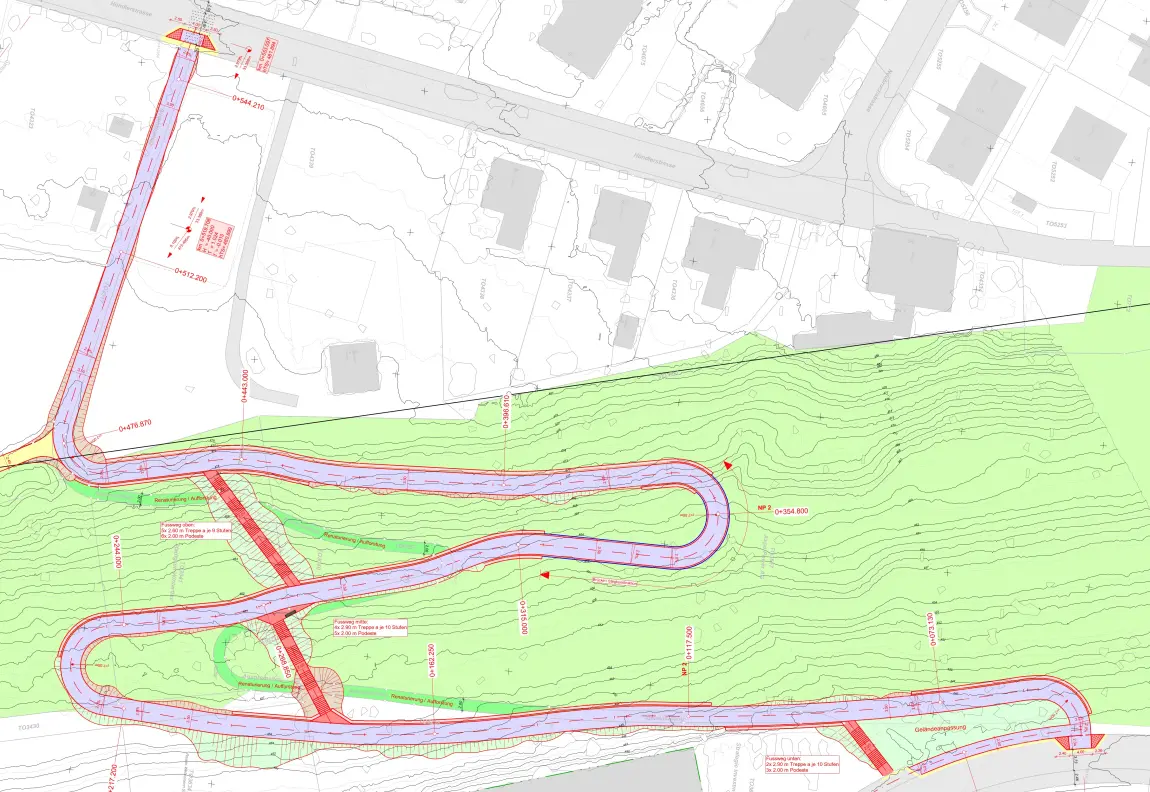 Plan, Weg, Fläche, Kurve
