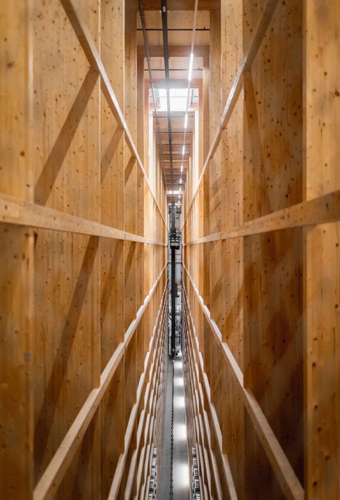 Hochregallager in holzbauweise